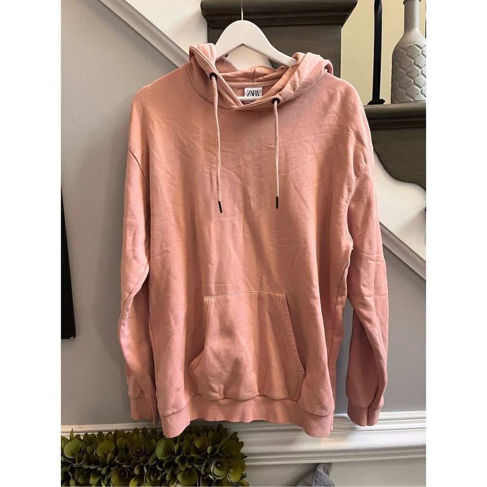 Zara Rose Pink Sweatshirt Hoodie sz M NWOT